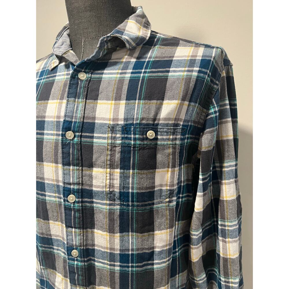 Urban Pipeline 100% Cotton Button Down Plaid Casual Shirt Blue Gray Large JL - Picture 4 of 12